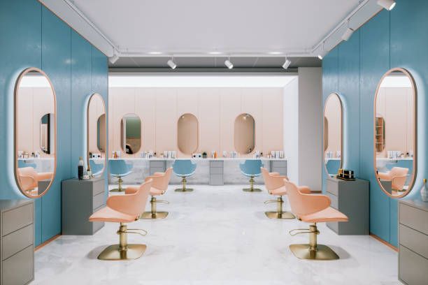 Interior Of An Empty, Retro Styled Beauty Salon.