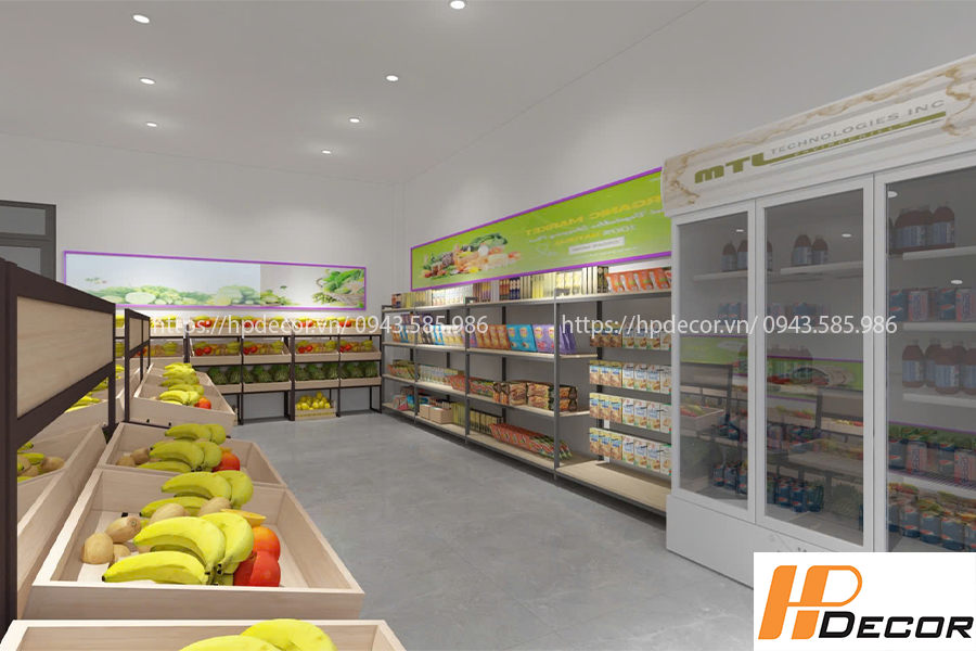 Thiết kế thi công nội thất cửa hàng hoa quả sạch Thiet Ke Cua Hang Hoa Qua Sach 1