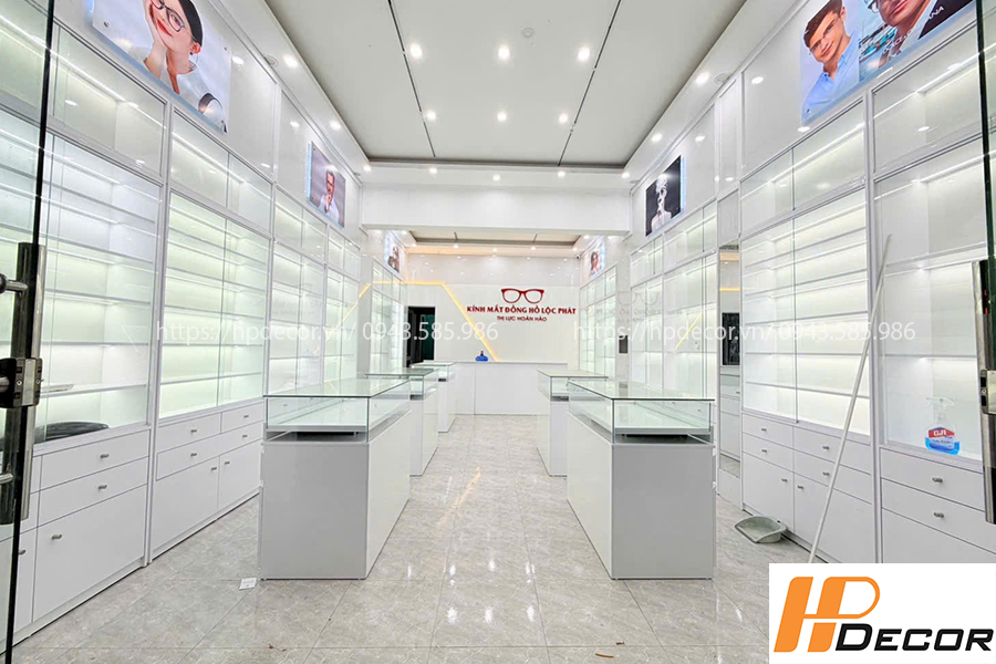 Thi công shop trưng bày kính mắt thời trang đẹp Thi Cong Shop Kinh Mat Dep 1